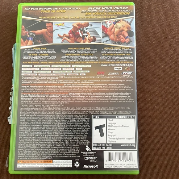 XBOX 360 GAME - UFC 2010: UNDISPUTED - Picture 2 of 10